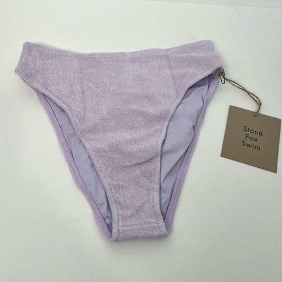 Stone Fox Swim Sola Terrycolth Bikini Bottom Orchid Petal XS - Picture 1 of 4